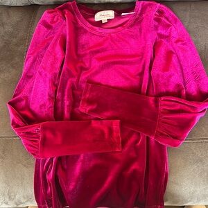 Fuschia pink velvet top